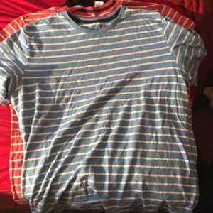 Blue white striped Thrifted shirt